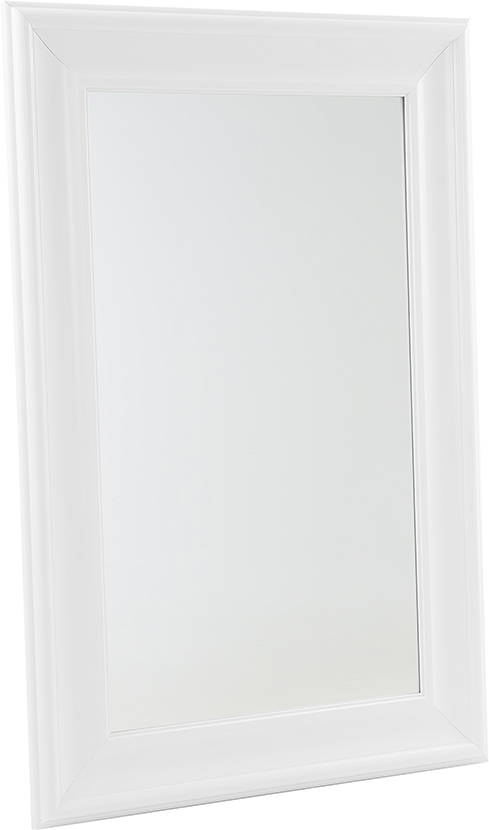 Beliani Hanging Wall Mirror White 61 x 91 cm Synthetic Material Scandinavian Inspired Minimalist Style