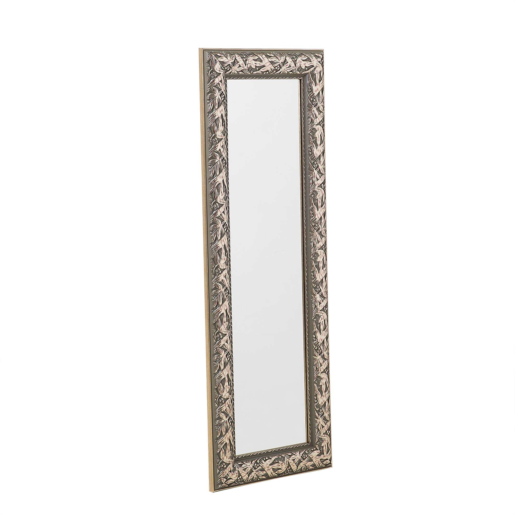 Beliani Wall Hanging Mirror Gold 51 x 141 cm Decorative Distressed Frame Living Room Classic Vintage French Style