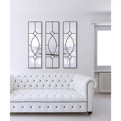 Rosalind Wheeler Sayachith Mirror Set (Set of 2) Rosalind Wheeler Finish: Silver  - Size: 150cm H X 155cm W X 2cm D