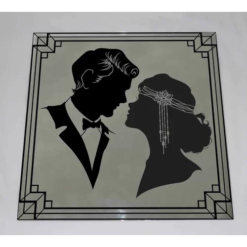East Urban Home Silhouette of Couple Accent Mirror East Urban Home Size: 73cm H x 73cm W  - Size: 60 x 60cm