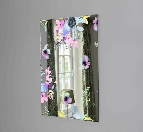 East Urban Home Flowers Watercolour Accent Mirror East Urban Home Size: 99cm H x 71cm W  - Size: 124cm H x 124cm W