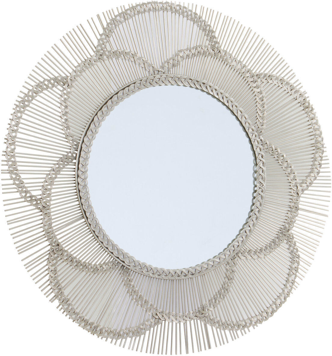 Sidari Floral Effect Wall Mirror   Nickel