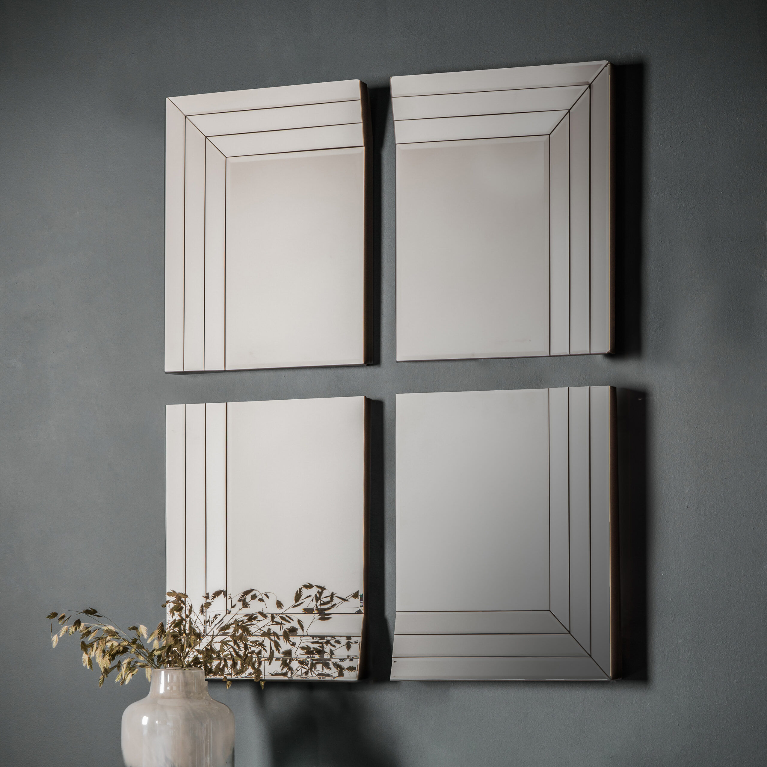 Photos - Wall Mirror Reflections Quarter Mirror Set of 4