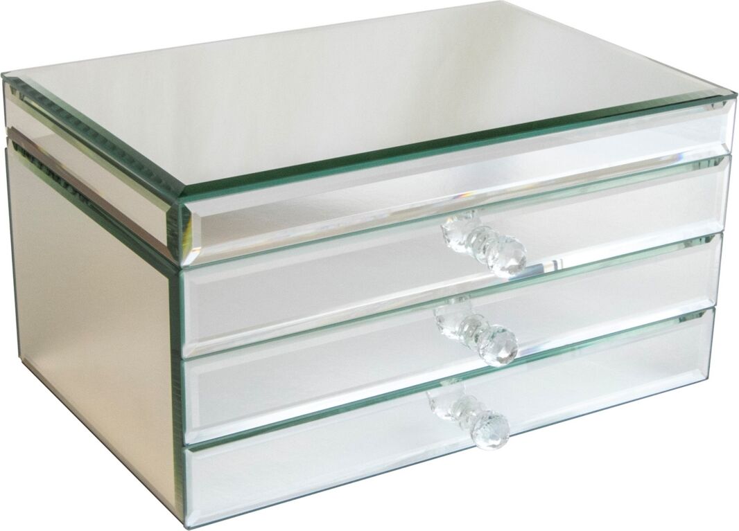 Mele & Co Maxine Mirror Glass Jewelry Box - Mirrored