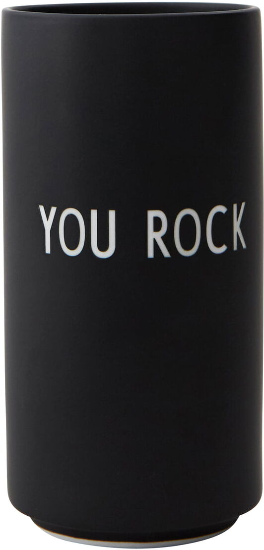 Design Letters - AJ Favourite Porzellan Vase, You Rock / schwarz