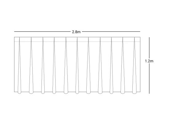 Wentex Pipes & Drapes Vorhang Satin, 2.8x1.2m, 165g/m², weiß