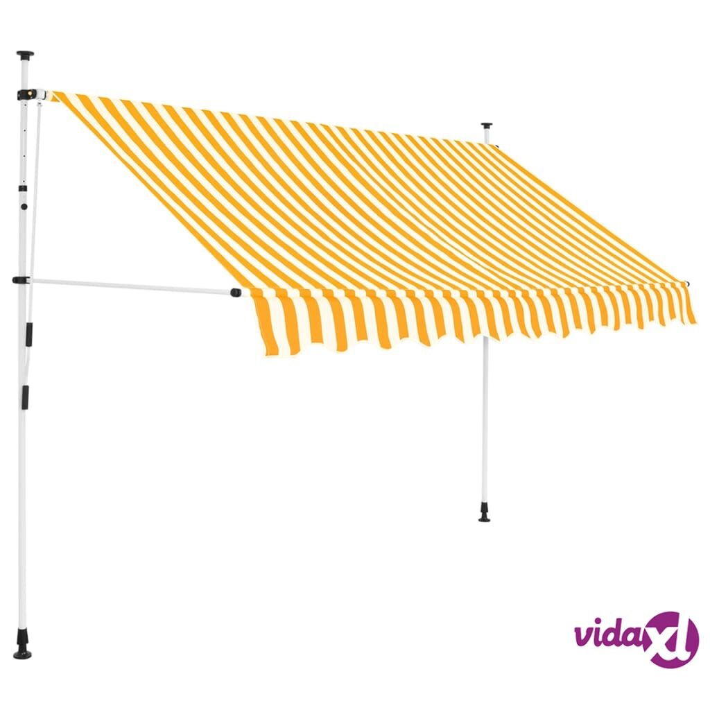 vidaXL Manual Retractable Awning 250 cm Orange and White Stripes