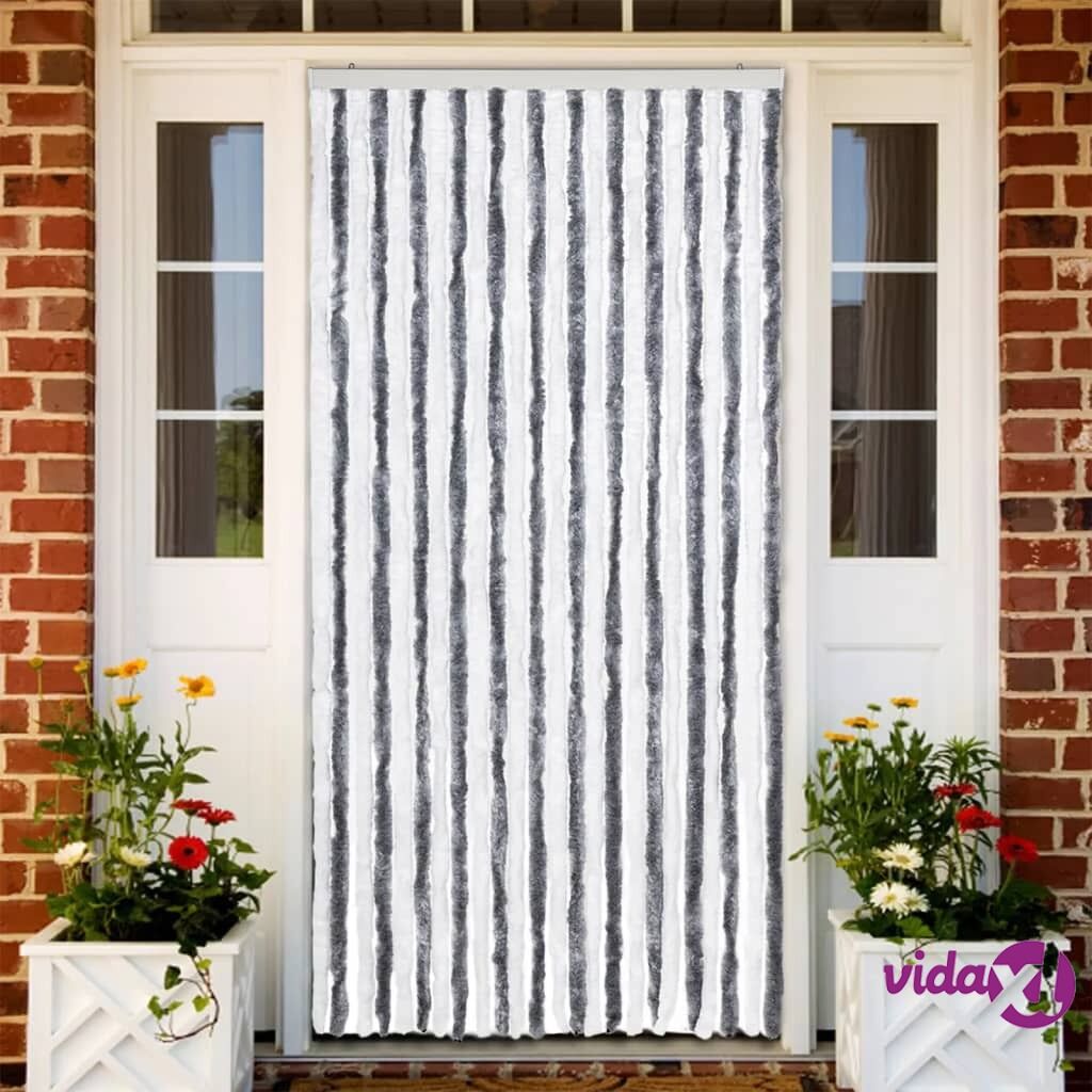 vidaXL Insect Curtain Grey and White 100x220 cm Chenille