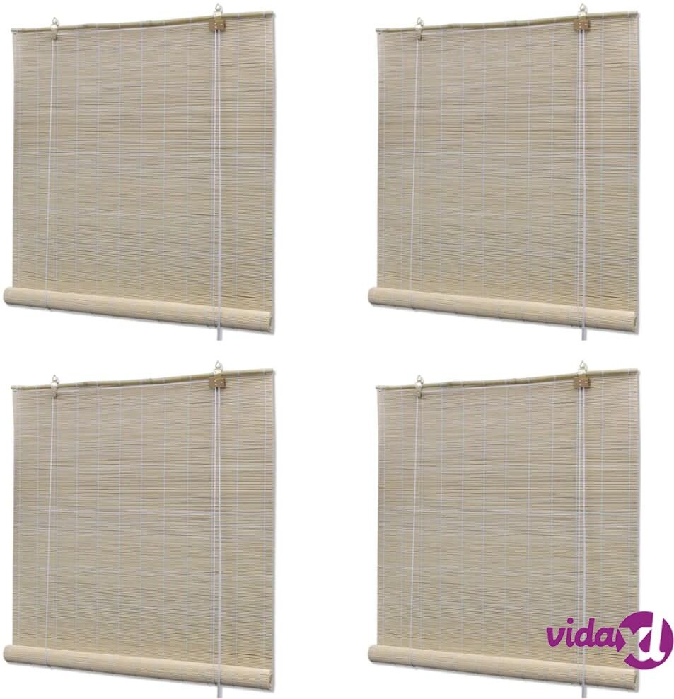 vidaXL Natural Bamboo Roller Blinds 4 pcs 120x160 cm