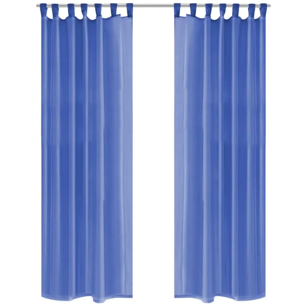 vidaXL Rideau occultant 2 pcs Voile 140 x 175 cm Bleu royal