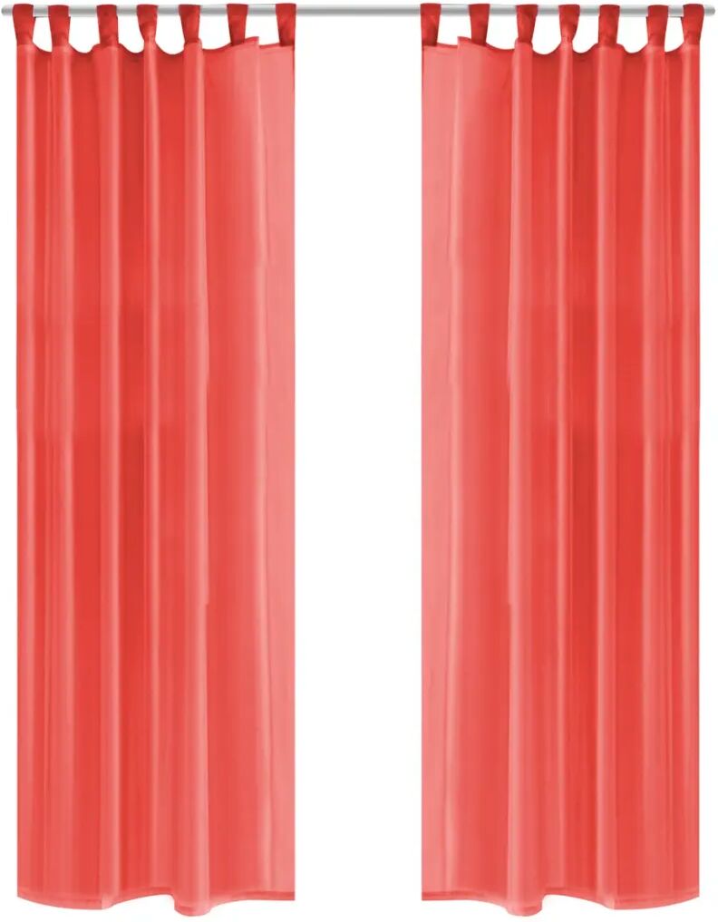 vidaXL Rideau occultant 2 pcs Voile 140 x 175 cm Rouge