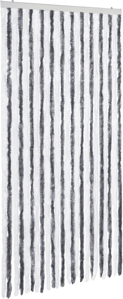 vidaXL Moustiquaire Gris et blanc 100x220 cm Chenille