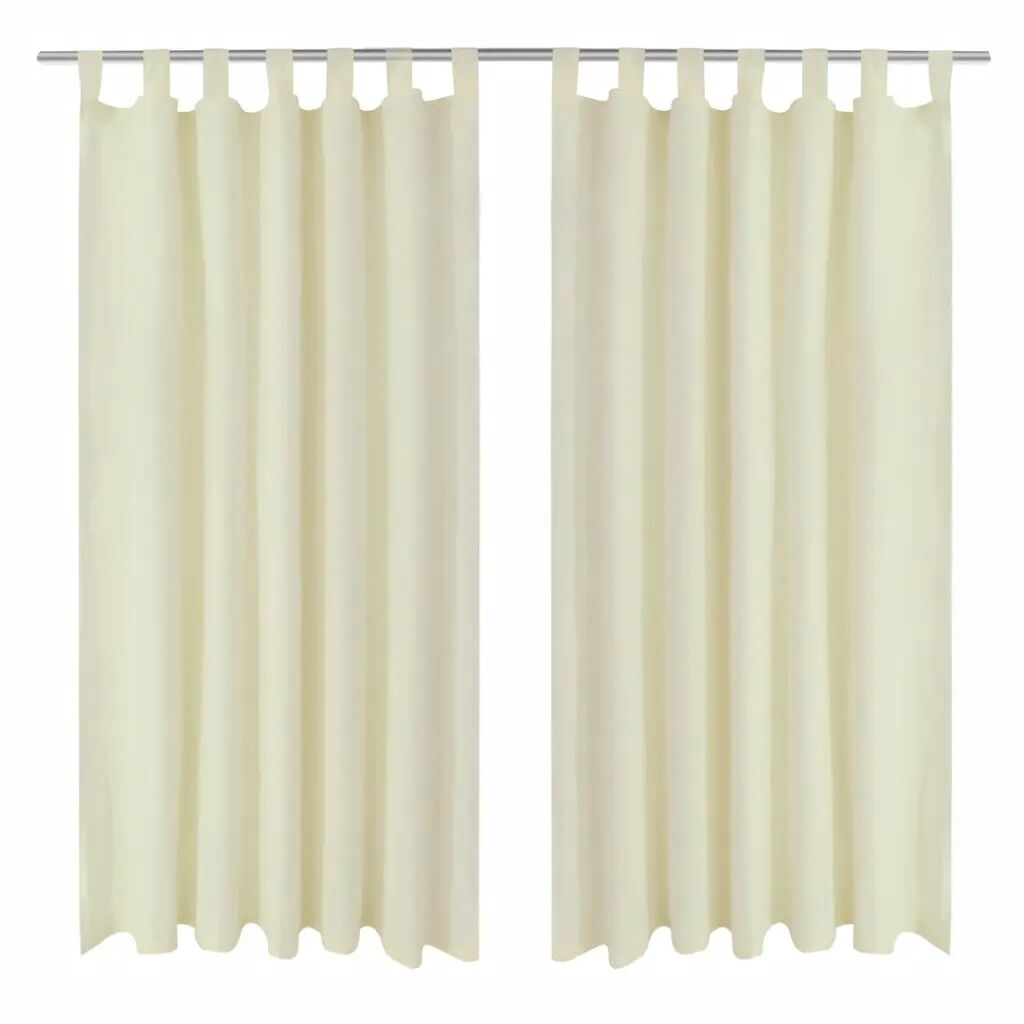 vidaXL 2 pcs Rideau à Passant Micro Satin Crème 140 x 225 cm