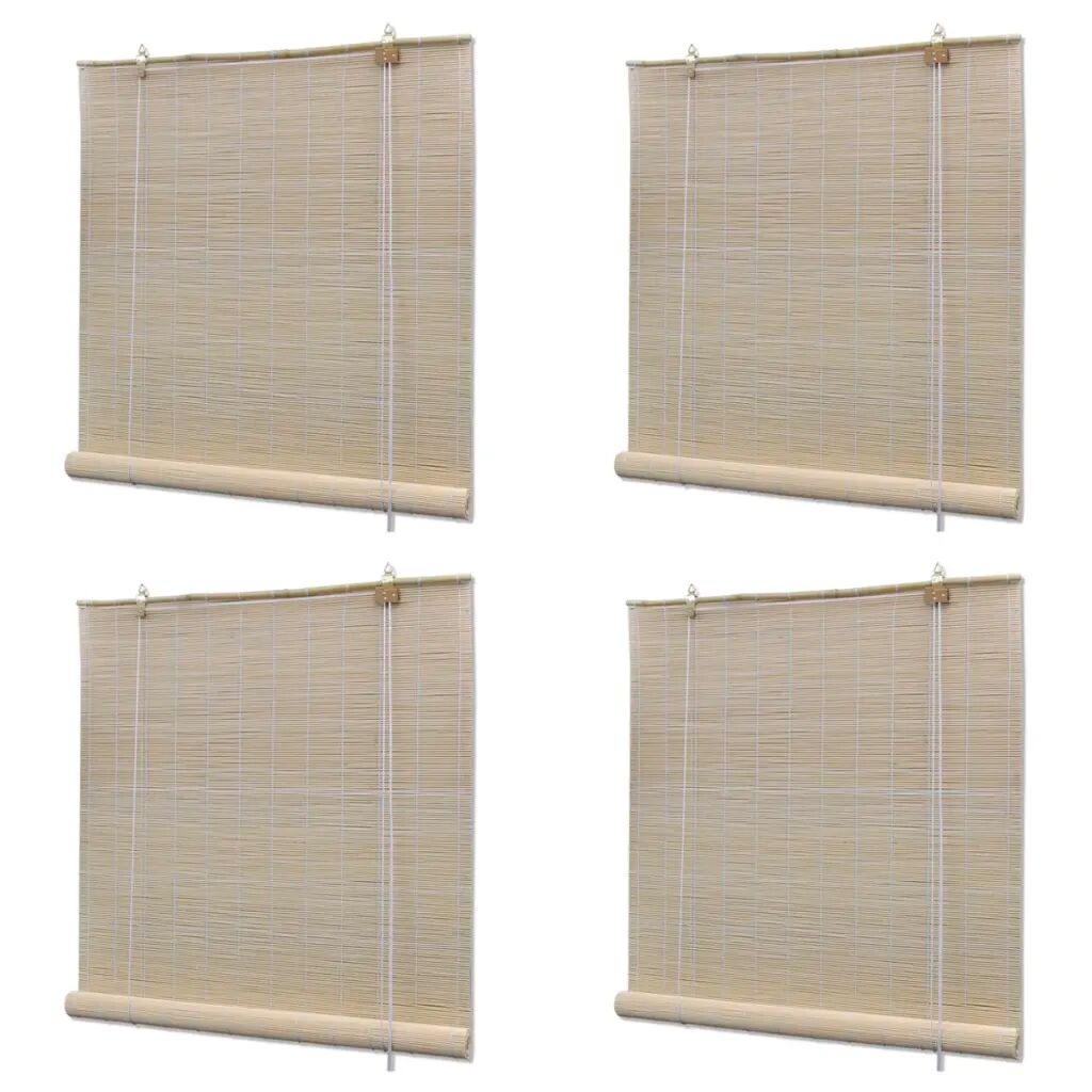 vidaXL Stores à rouleau Bambou naturel 4 pcs 120 x 160 cm