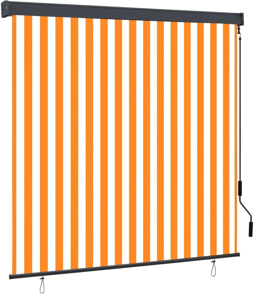 vidaXL Store roulant d'extérieur 160x250 cm Blanc et orange