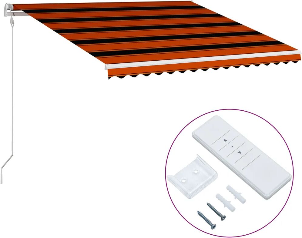 vidaXL Auvent rétractable automatique 400x300 cm Orange et marron