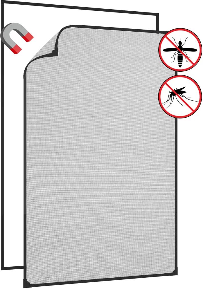 vidaXL Moustiquaire pour fenêtre Anthracite 80x120 cm Fibre de verre