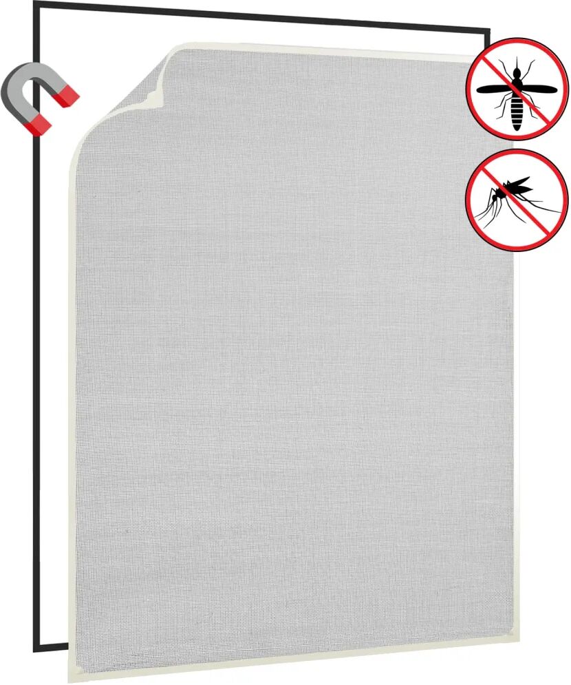 vidaXL Moustiquaire magnétique fenêtre Blanc 100x120 cm Fibre de verre