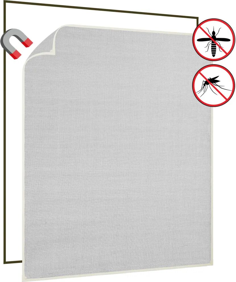 vidaXL Moustiquaire magnétique fenêtre Blanc 130x150 cm Fibre de verre