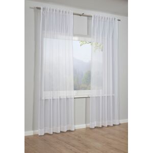 GARDINIA Gardine »Schal mit Gardinenband Voile Uni«, (1 St.), Stoff Voile Uni weiss  245 cm