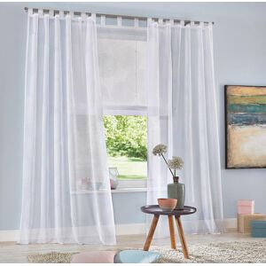 my home Raffrollo »Belem«, mit Schlaufen, Transparent, Voile, Polyester weiss  140 cm