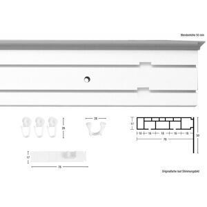 GARESA Gardinenschiene »Kunststoffschiene mit Blende«, 2 läufig-läufig,... eschefarben  L: 110 cm