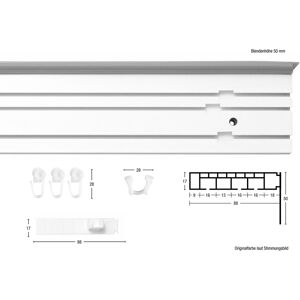 GARESA Gardinenschiene »Kunststoffschiene mit Blende«, 3 läufig-läufig,... nussbaum  L: 140 cm