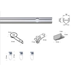 GARESA Gardinenschiene »100«, 1 läufig-läufig, Wunschmasslänge, schlichte... aluminiumfarben Größe L: 200 cm