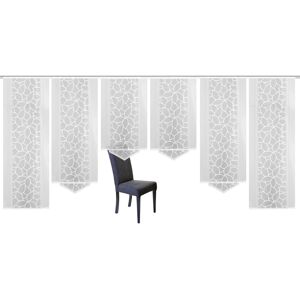 HOME WOHNIDEEN Schiebegardine »JENNA«, (6 St.), Schiebevorhang Jacquard Set weiss Größe 225 cm