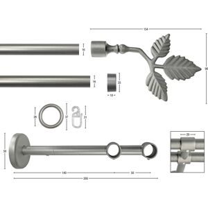 GARESA Gardinenstange »RUSTIKA«, 2 läufig-läufig, Wunschmasslänge, rustikale... mattchromfarben Größe L: 210 cm   Ø 16 mm