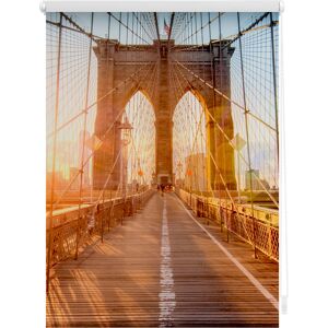 LICHTBLICK ORIGINAL Seitenzugrollo »Klemmfix Motiv Brooklyn Bridge«,... orange + weiss Größe 150 cm