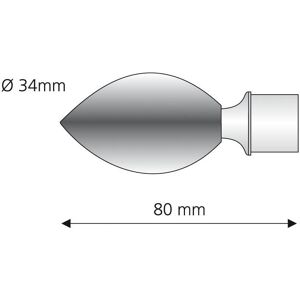 Liedeco Gardinenstangen-Endstück »Egg«, (1 St.), für Gardinenstangen Ø 16 mm ahorn Größe