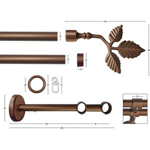 GARESA Gardinenstange »RUSTIKA«, 2 läufig-läufig, Wunschmasslänge, rustikale... bronzefarben Größe L: 330 cm   Ø 16 mm