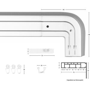 GARESA Schienensystem »Kunststoffschiene mit Blende«, 2 läufig-läufig,... eschefarben/weiss Größe L: 130 cm