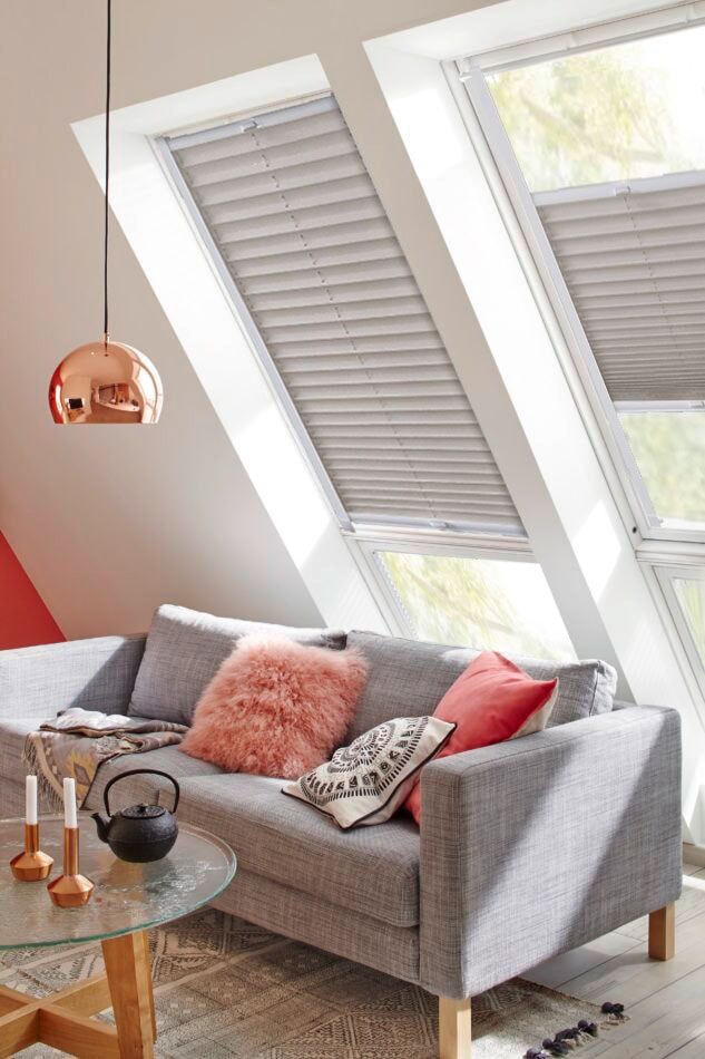 sunlines Dachfensterplissee »StartUp Style Crepe«, Lichtschutz, verspannt,... grau