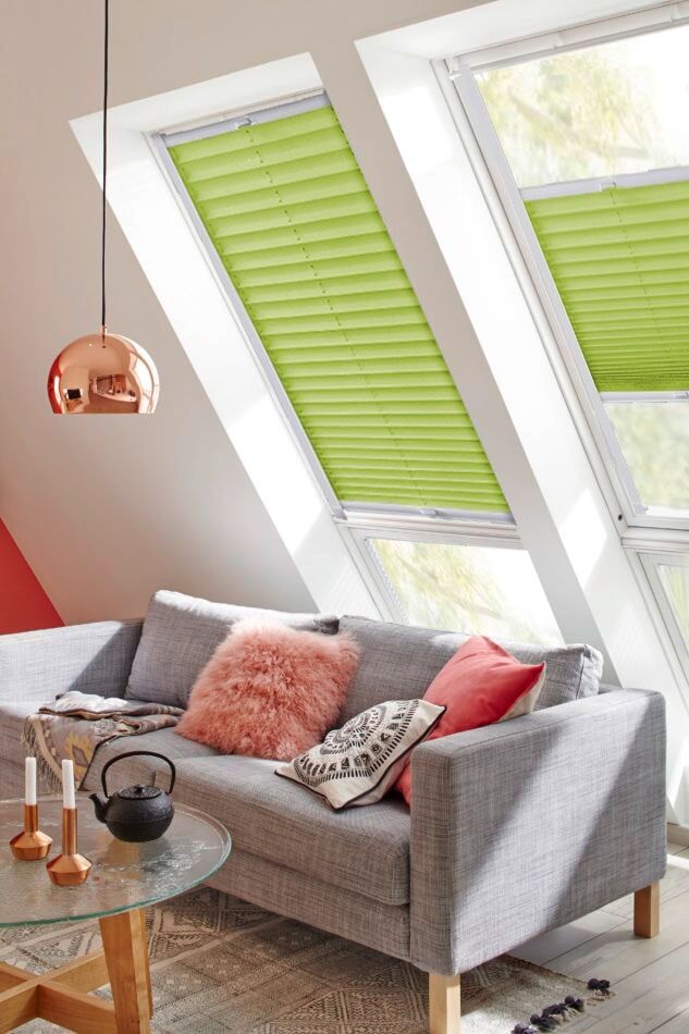 sunlines Dachfensterplissee »StartUp Style Crepe«, Lichtschutz, verspannt,... grün