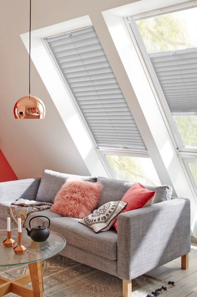 sunlines Dachfensterplissee »Classic Style Crepe«, Lichtschutz, verspannt,... grau