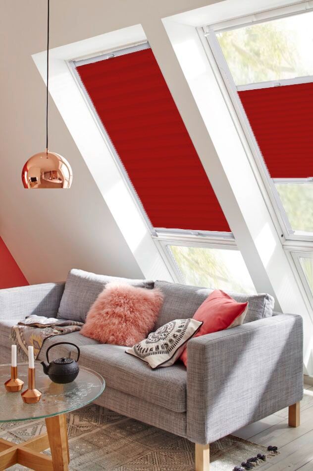 sunlines Dachfensterplissee »Young Style Crush«, Lichtschutz, verspannt, mit... rot