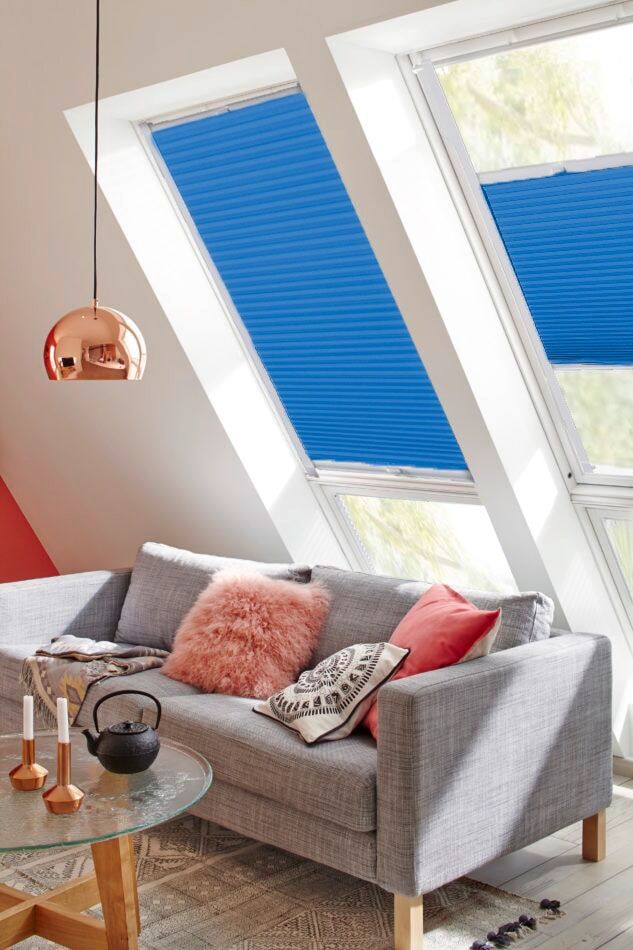 sunlines Dachfensterplissee »StartUp Style Honeycomb TL«, Lichtschutz,... blau