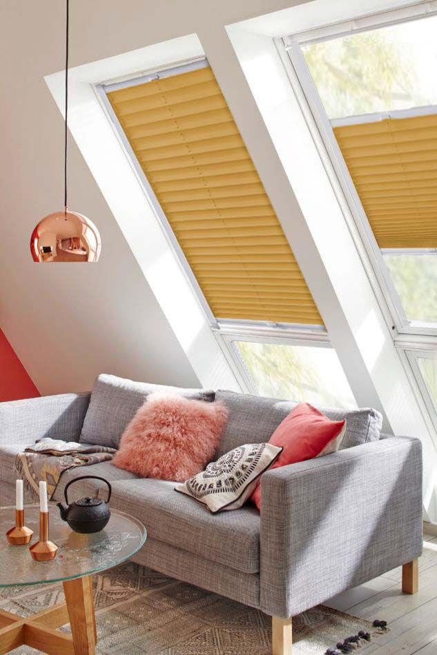 sunlines Dachfensterplissee »Classic Style Crepe«, Lichtschutz, verspannt,... orange
