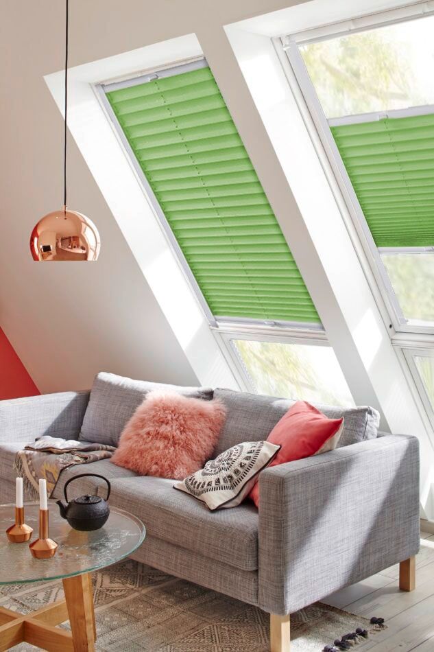 sunlines Dachfensterplissee »Classic Style Crepe«, Lichtschutz, verspannt,... grün