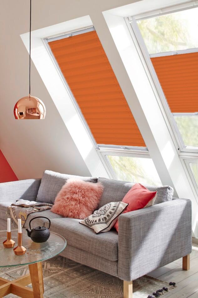 sunlines Dachfensterplissee »Young Style Crush«, Lichtschutz, verspannt, mit... orange