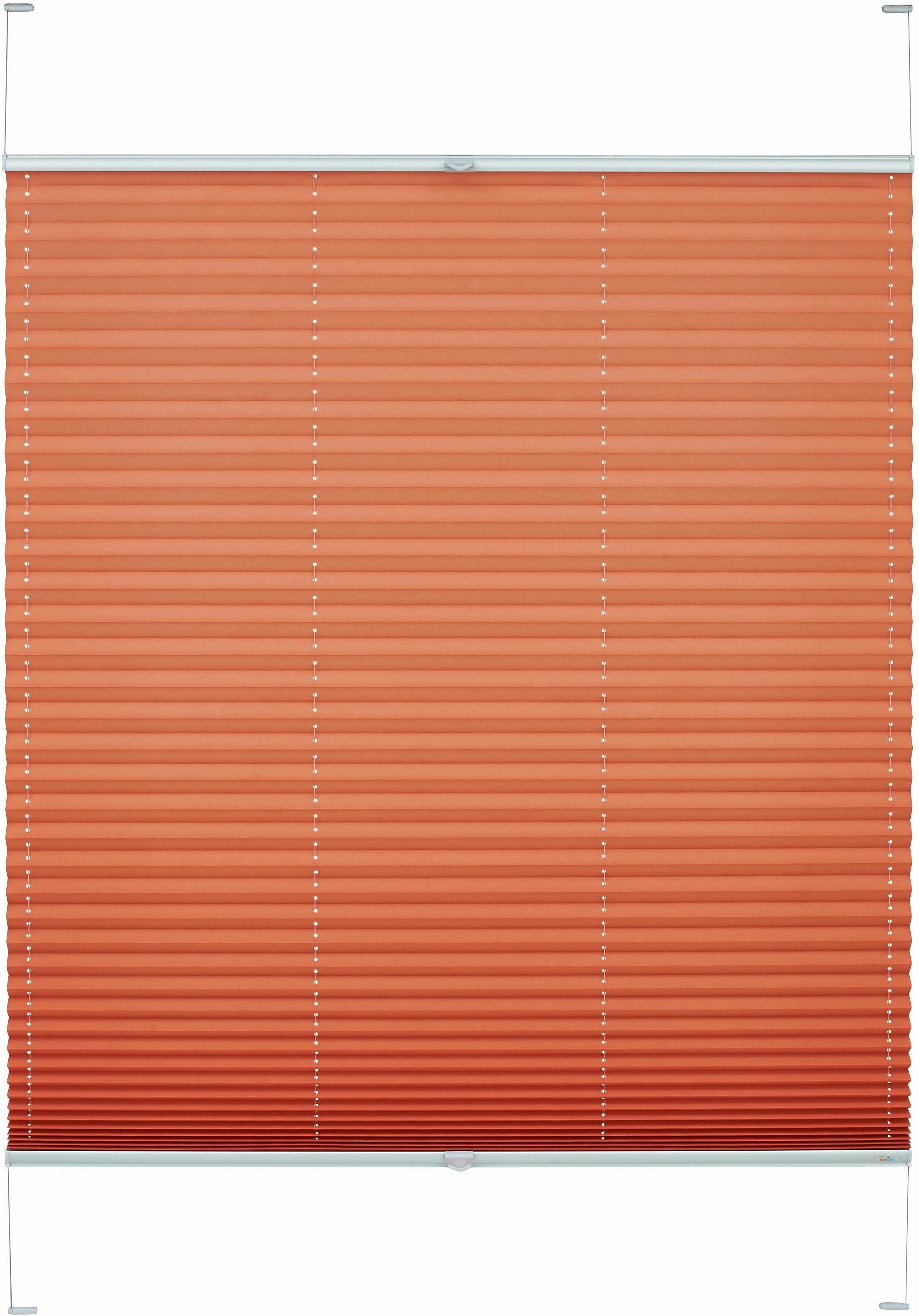 sunlines Plissee nach Mass »Silver1«, Lichtschutz, mit Bohren, verspannt orange