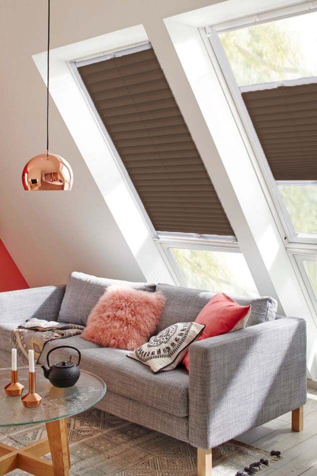 sunlines Dachfensterplissee »Classic Style Crepe«, Lichtschutz, verspannt,... braun