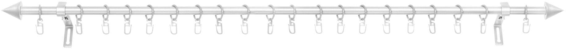 LICHTBLICK ORIGINAL Gardinenstange »Kegel«, 1 läufig-läufig, Fixmass silberfarben Größe 130 - 240 cm (Länge)