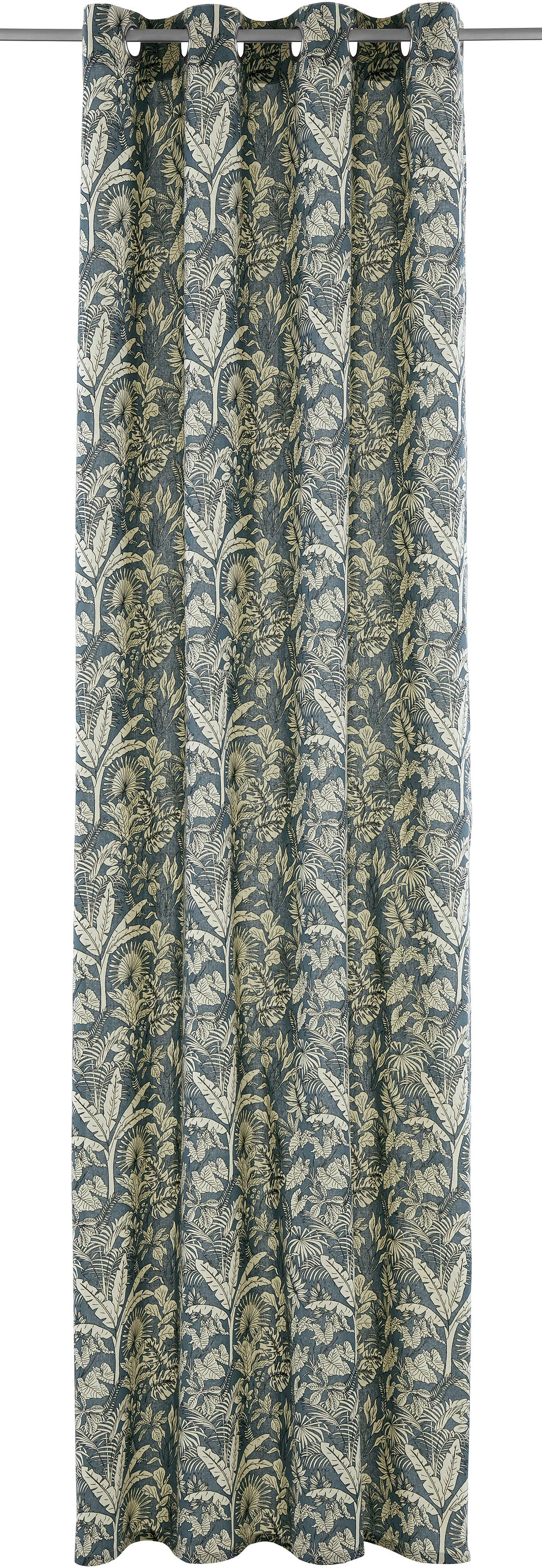 COUCH♥ Vorhang »Palmös«, (1 St.), blickdicht, Bio-Baumwolle, bedruckt,... blau Größe