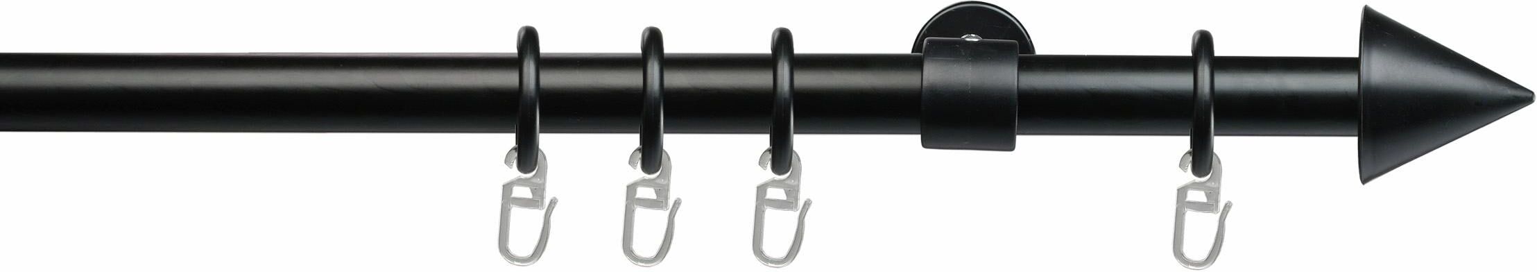 Liedeco Gardinenstange »Kegel«, 1 läufig-läufig, Fixmass schwarz Größe 120 cm (Länge) 160 cm (Länge) 200 cm (Länge) 240 cm (Länge)