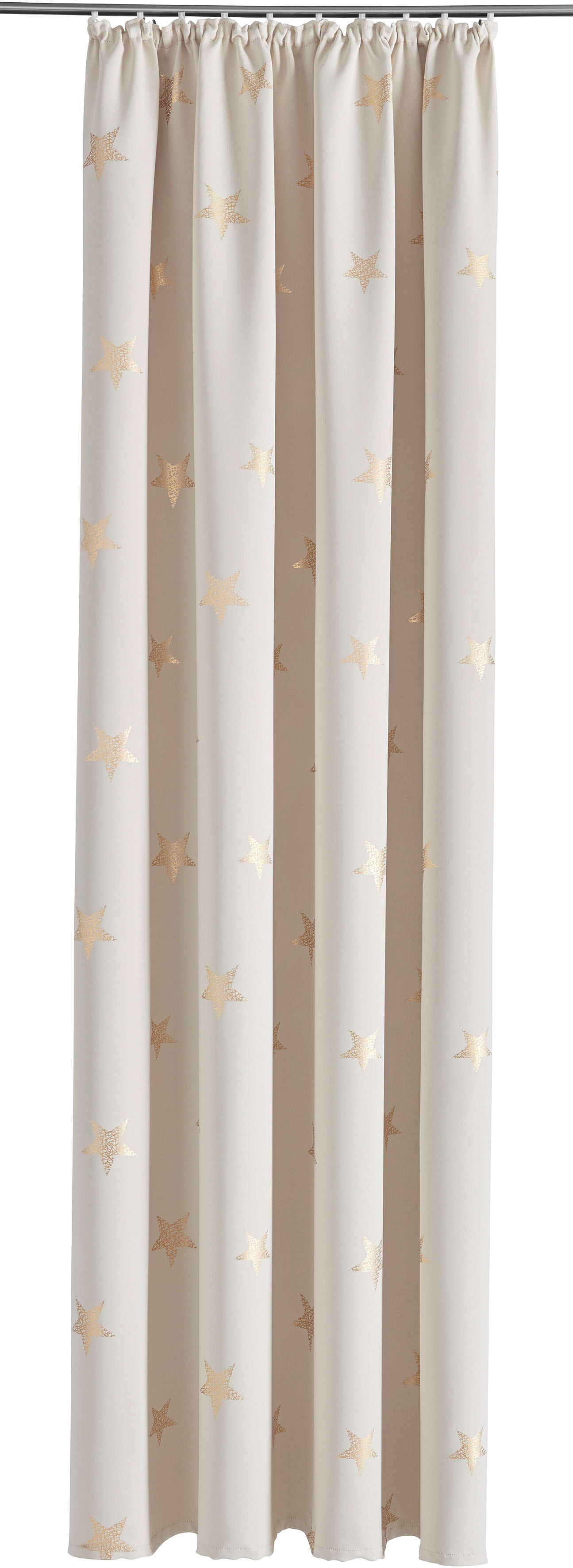 my home Gardine »Blackout Curtain With Foil Print Star«, (1 St.) beige Größe H/B: 145/135 cm H/B: 175/135 cm H/B: 225/135 cm H/B: 245/135 cm