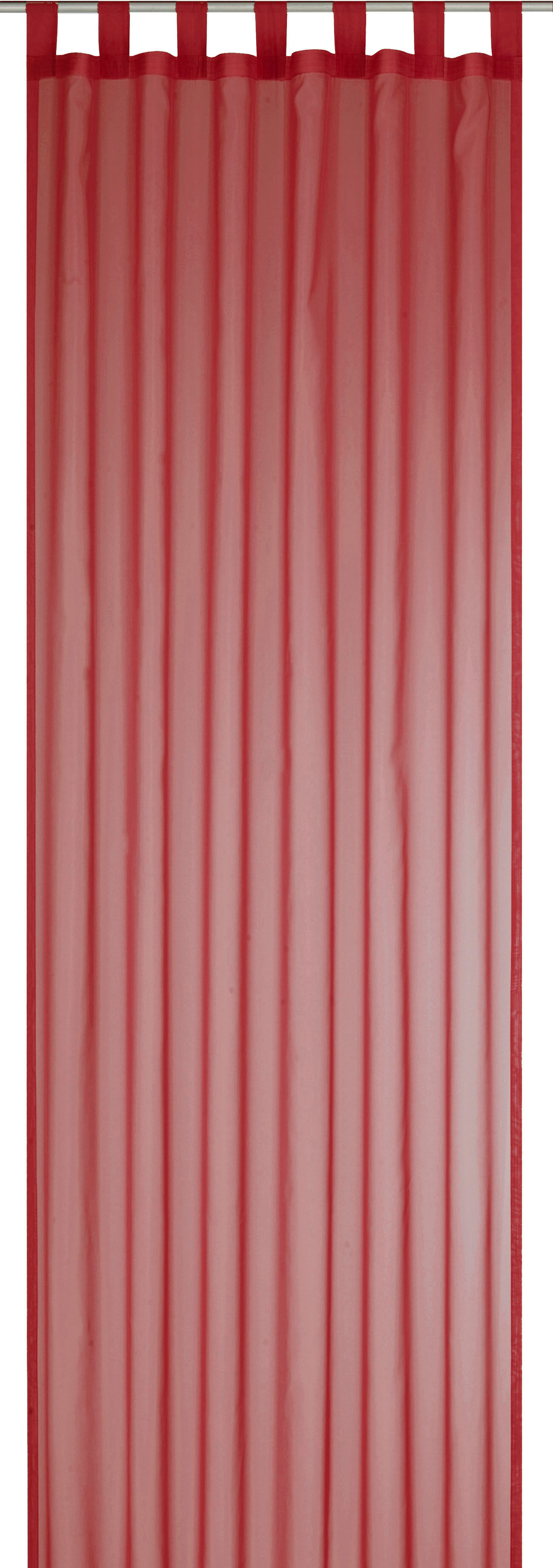ELBERSDRUCKE Gardine »Sevilla«, (1 St.), Schlaufenschal mit Kräuselband... rot Größe