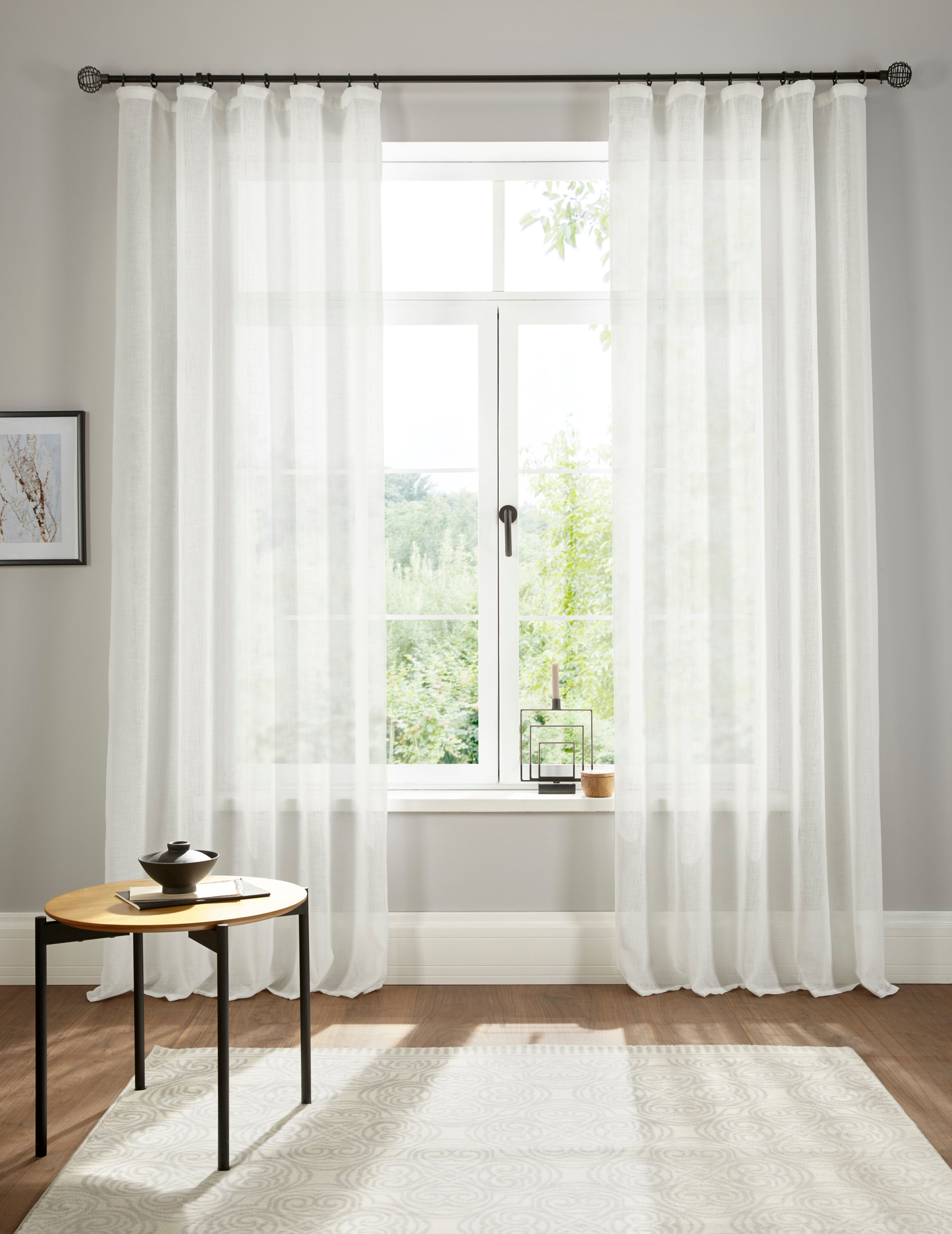 andas Gardine »Fiete«, (1 St.), Leinen Optik, Sichtschutz, halbtransparent,... beige Größe H/B: 145/140 cm H/B: 175/140 cm H/B: 225/140 cm H/B: 245/140 cm H/B: 265/140 cm H/B: 295/140 cm